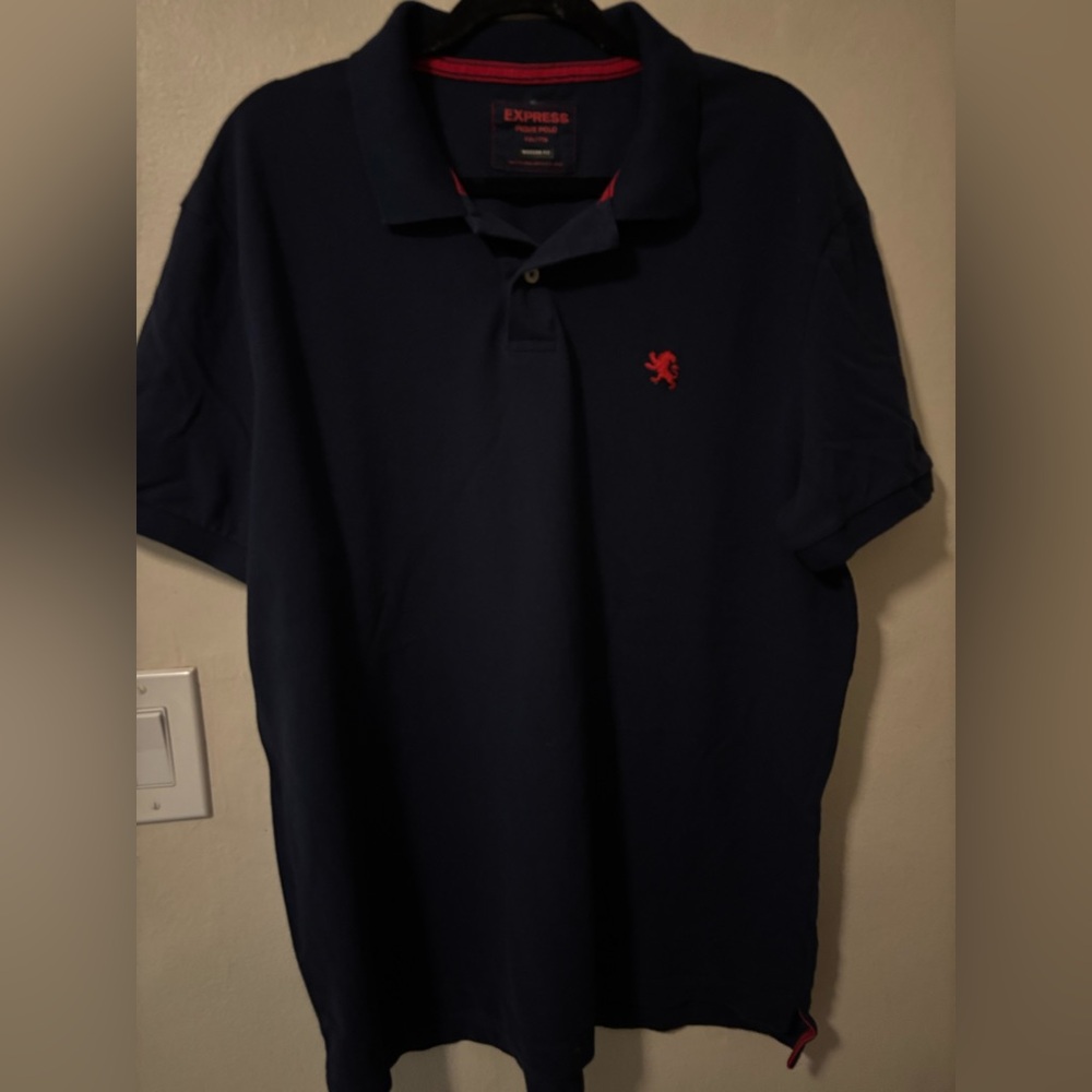 Dark Blue EXPRESS men’s casual polo shirt bright colors